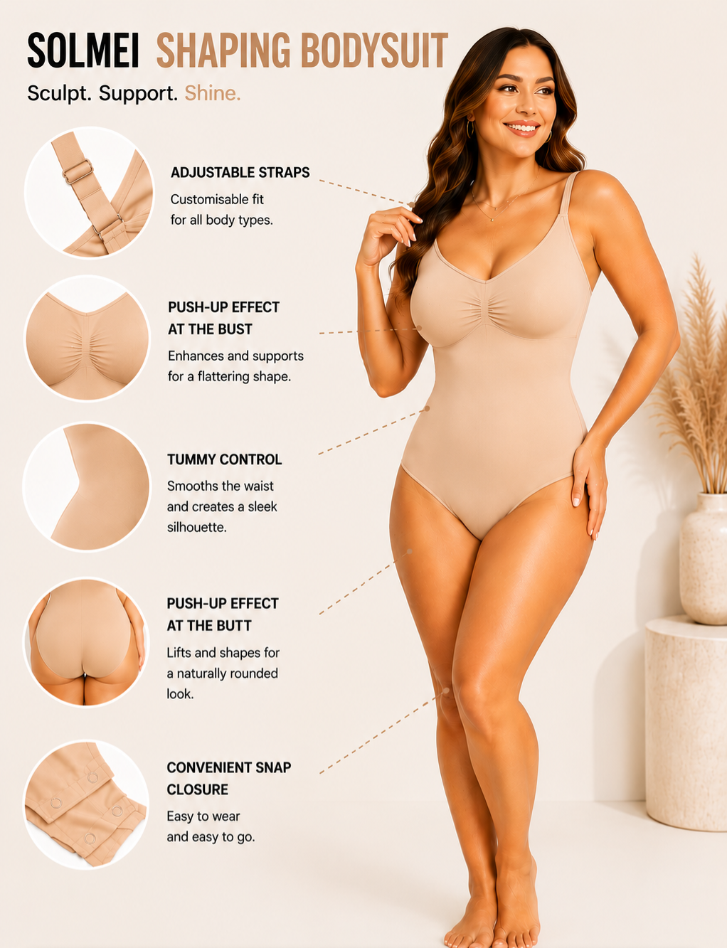 SOLMEI Shaping Bodysuit Beige
